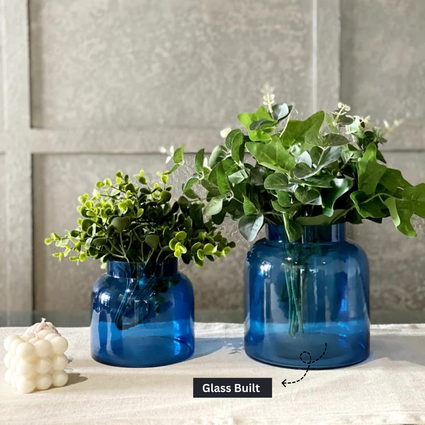 Cobalt Blue Glass Vase (Set of 2)