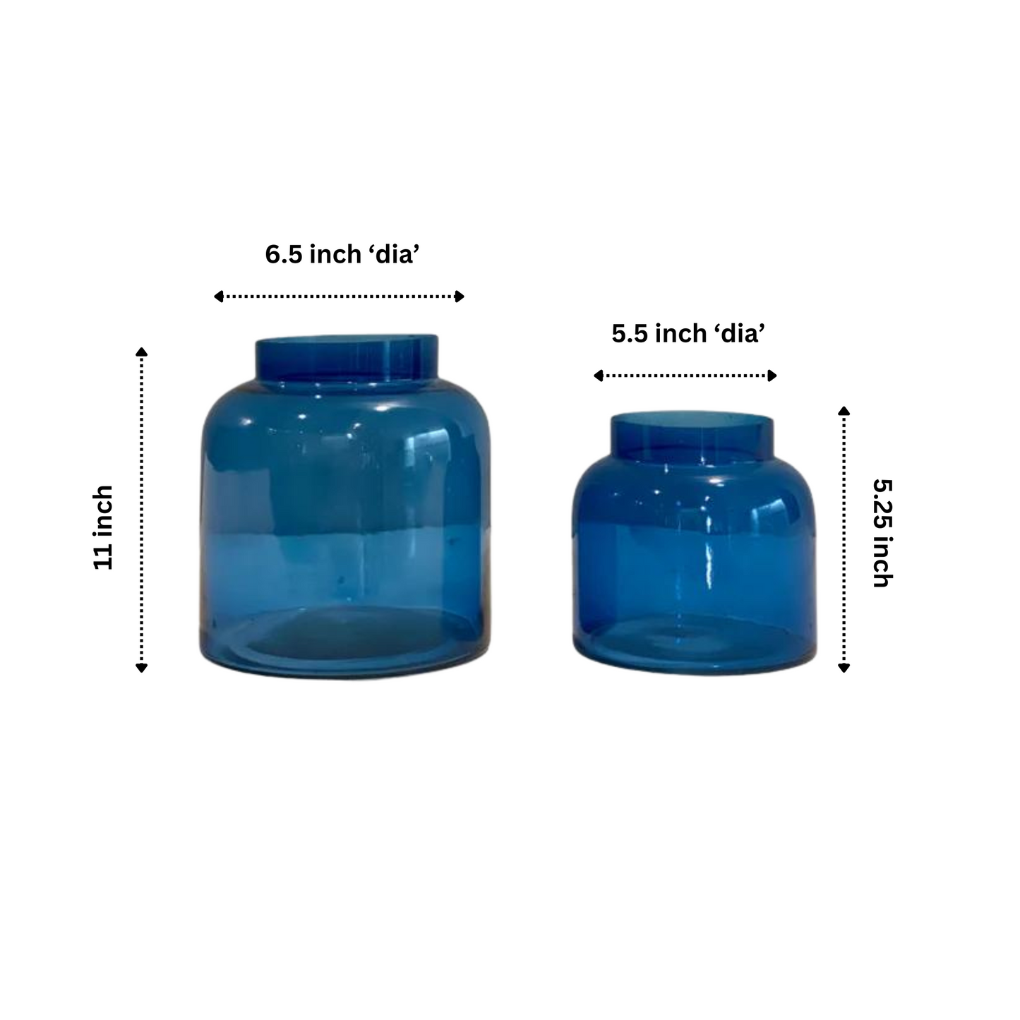 Cobalt Blue Glass Vase (Set of 2)