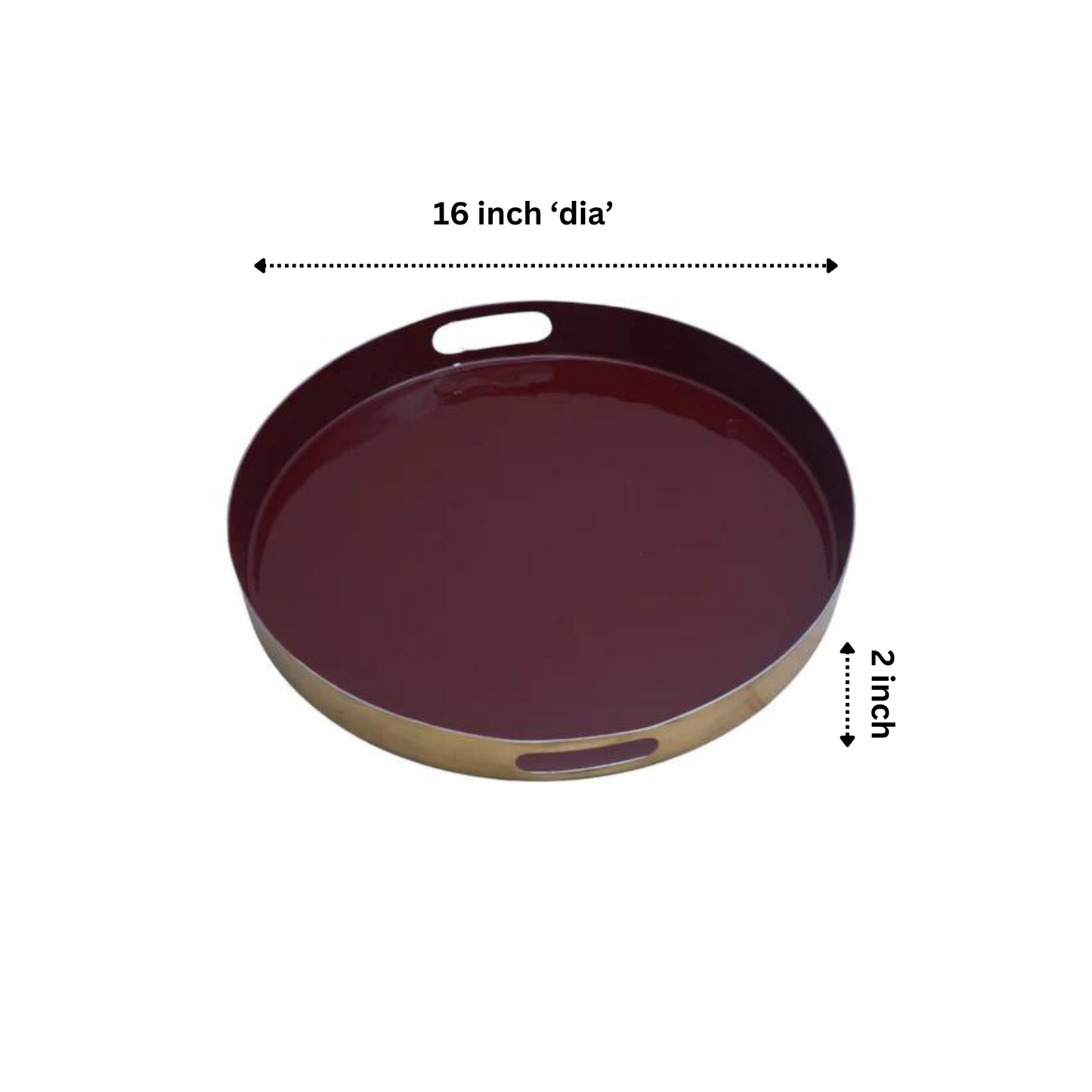 Burgundy Stainless Steel Tray