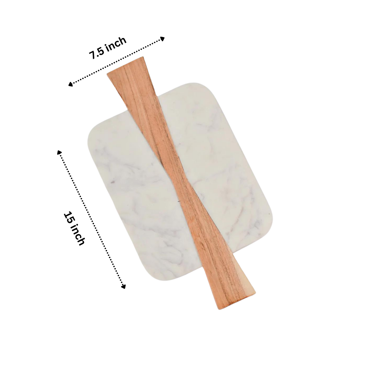 White Marble & Wood Platter