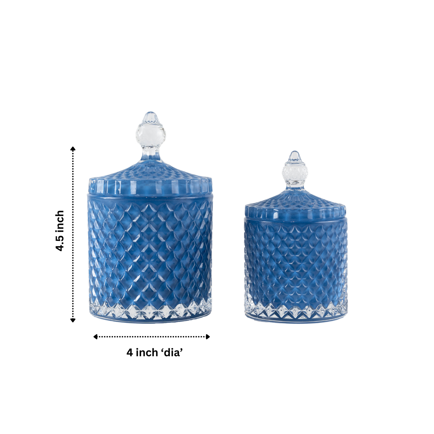 Blue Glass Abstract Pattern Candle