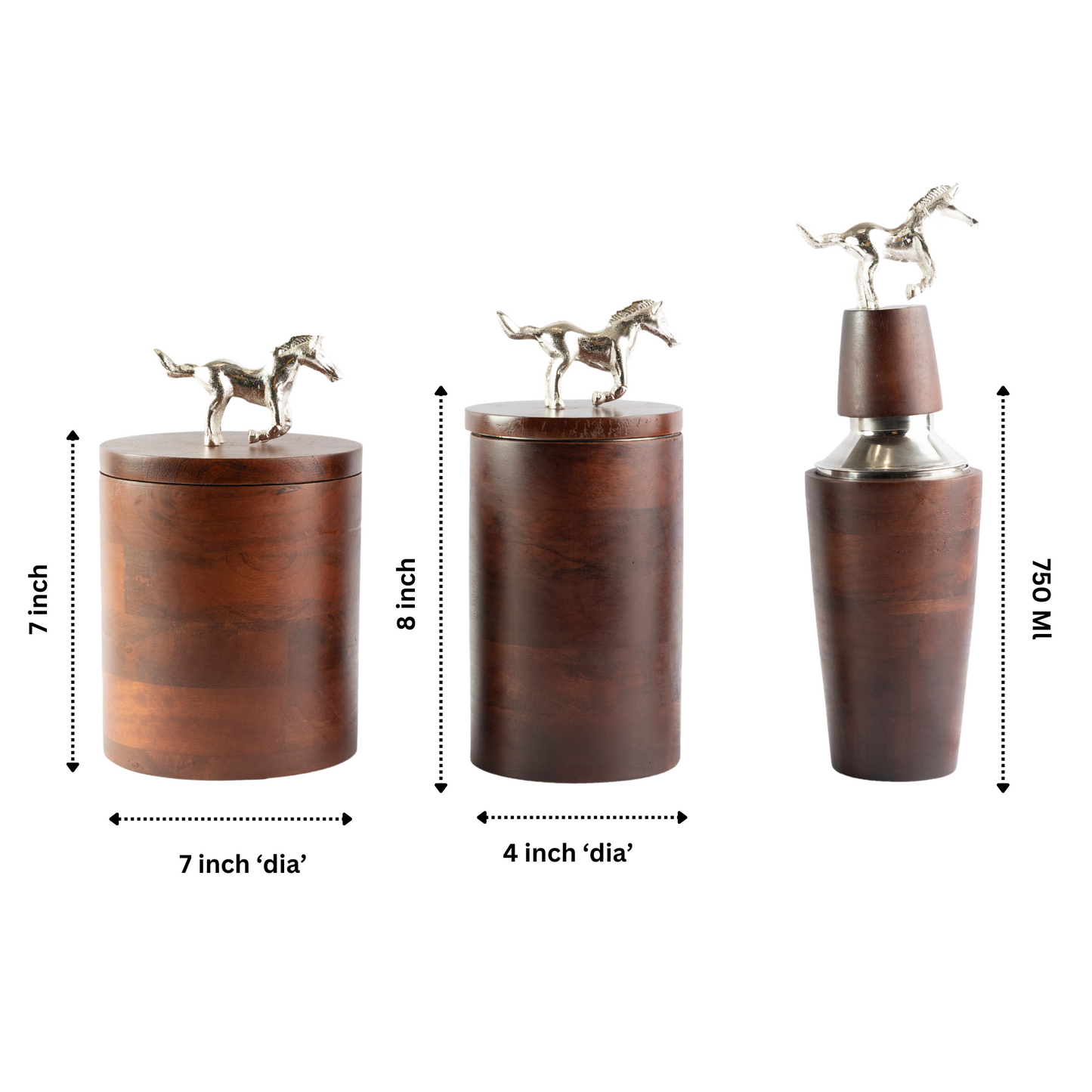 Brown Wood Solid Bar Set