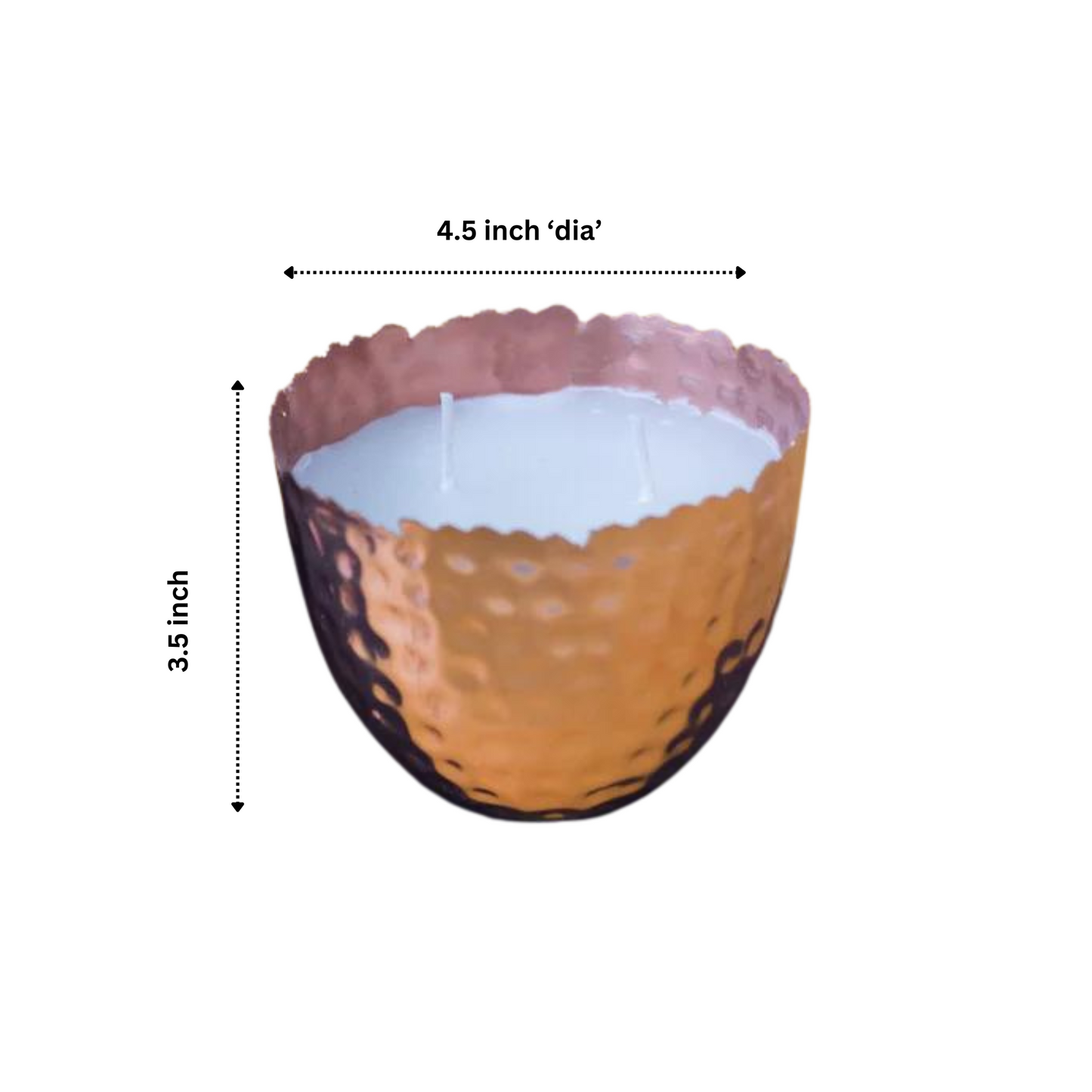 Gold Iron Textured Rose Fragrance Candle - Single Pc