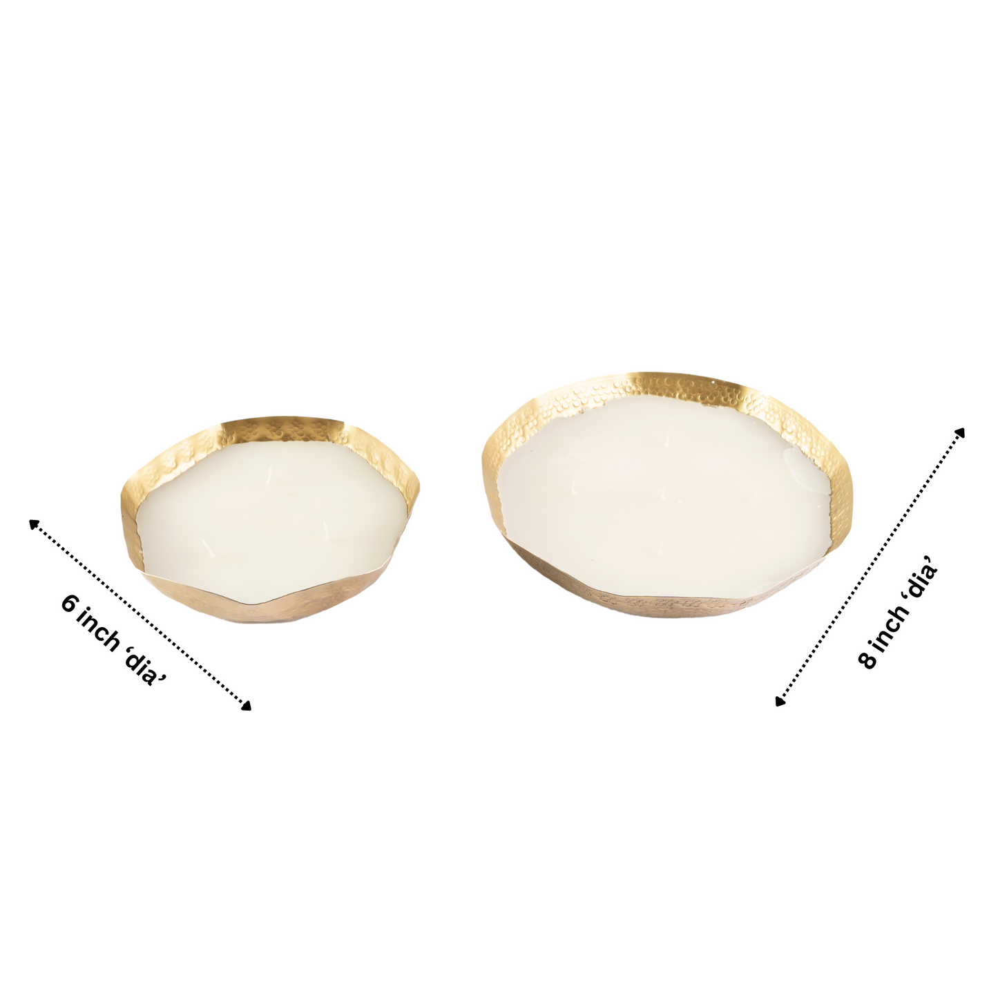 Gold Steel Floral Abstract Texture And Wax Frangrance Candle Set