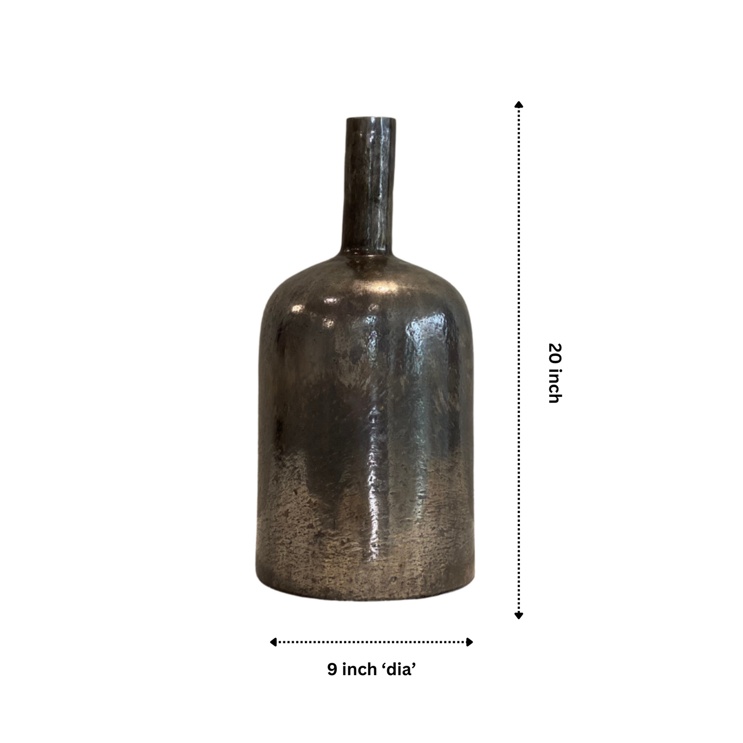 Grey Glass Textured Cylindrical Vase