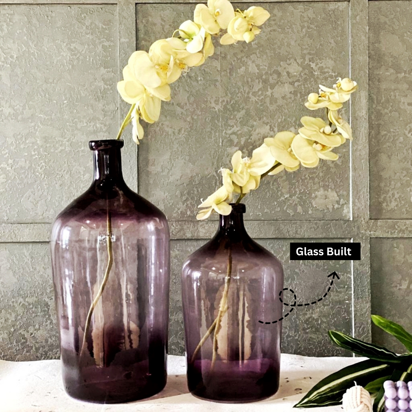 Maroon Glass Vase - Set Of 2
