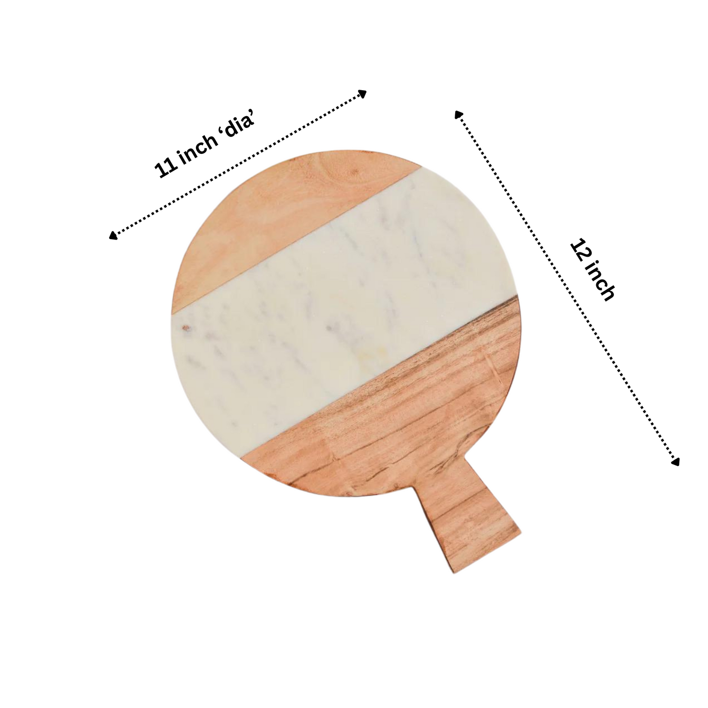 White Baswara Marble Colorblock Round Shaped Platter