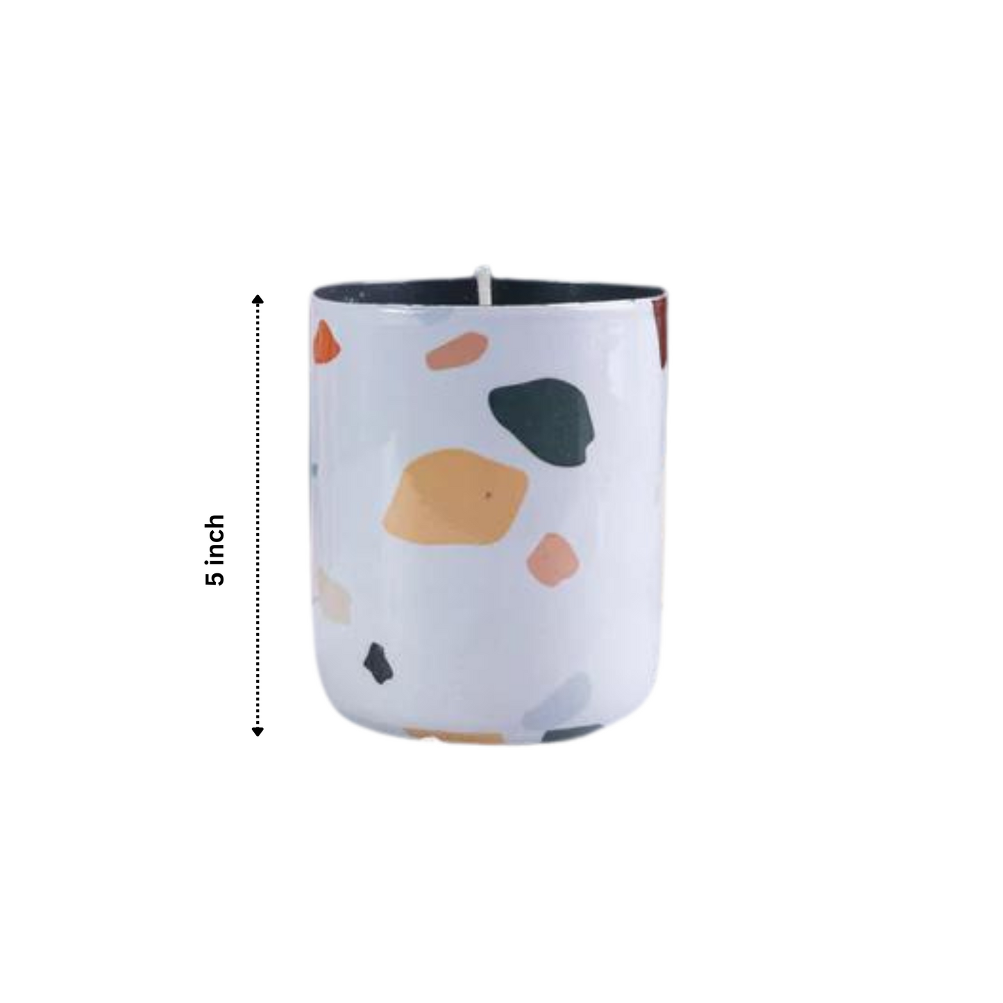 Multi Color Steel Abstract Print Fragrance Candles - Set Of 2