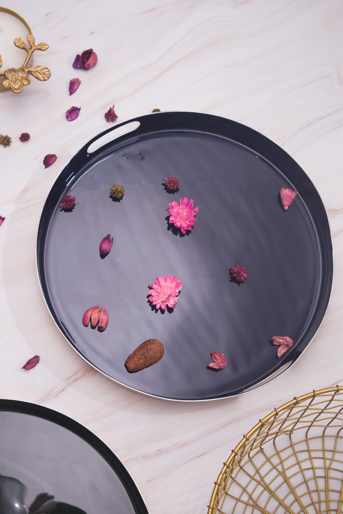 Navy Blue Stainless Steel Tray