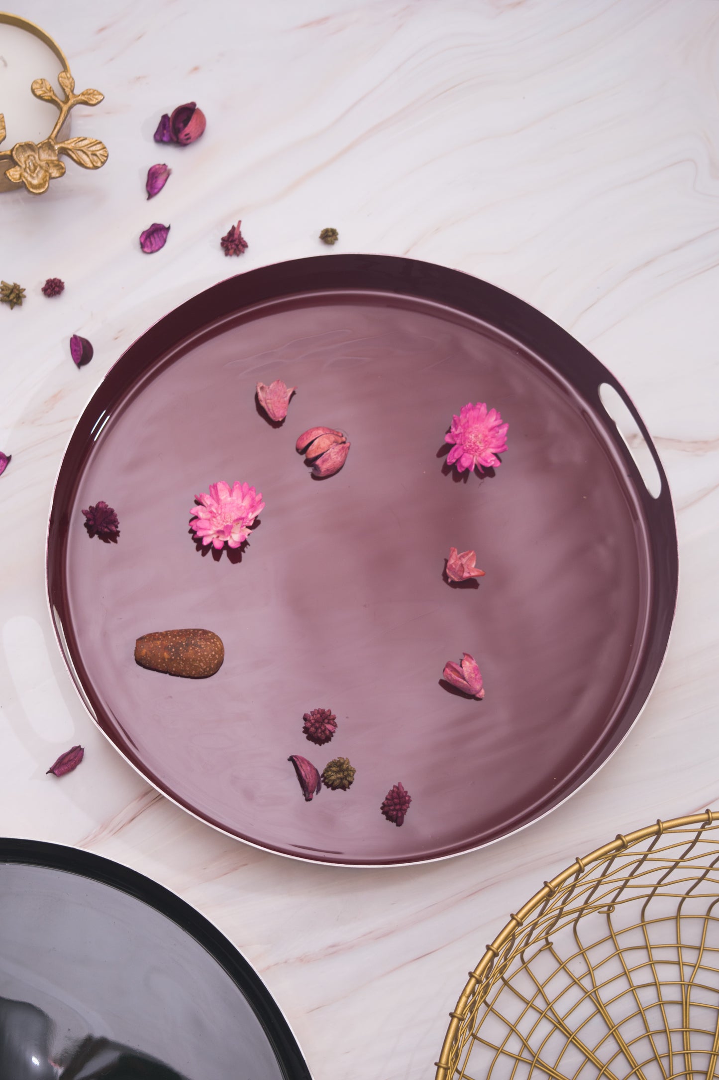 Burgundy Stainless Steel Tray