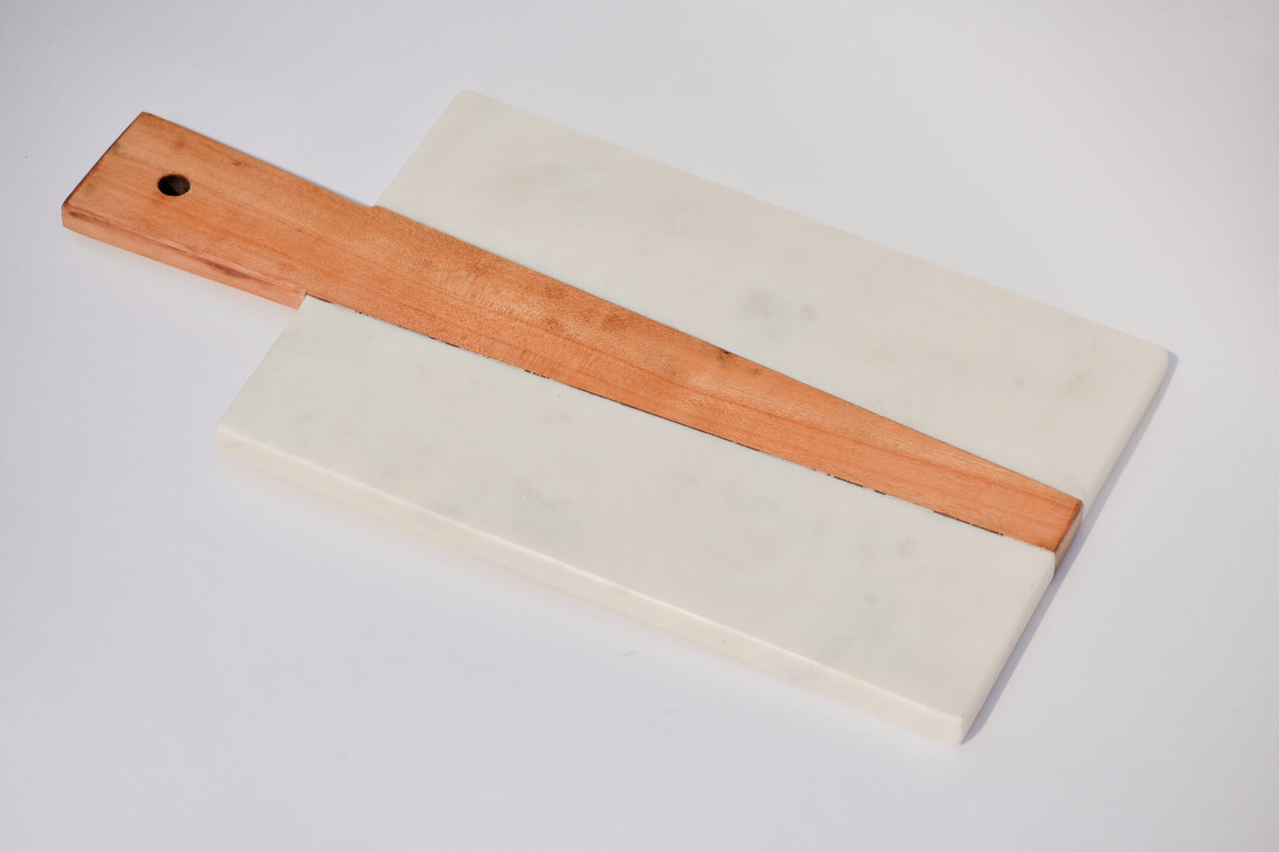 White Marble & Wood Rectangle Platter