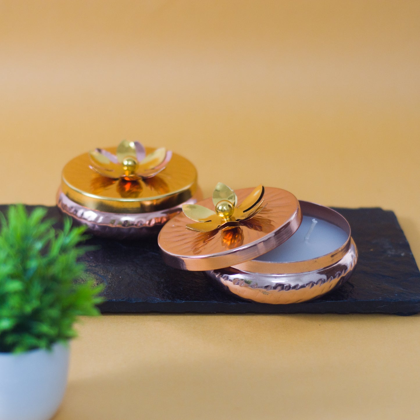 Rose Gold Floral Scented Candle