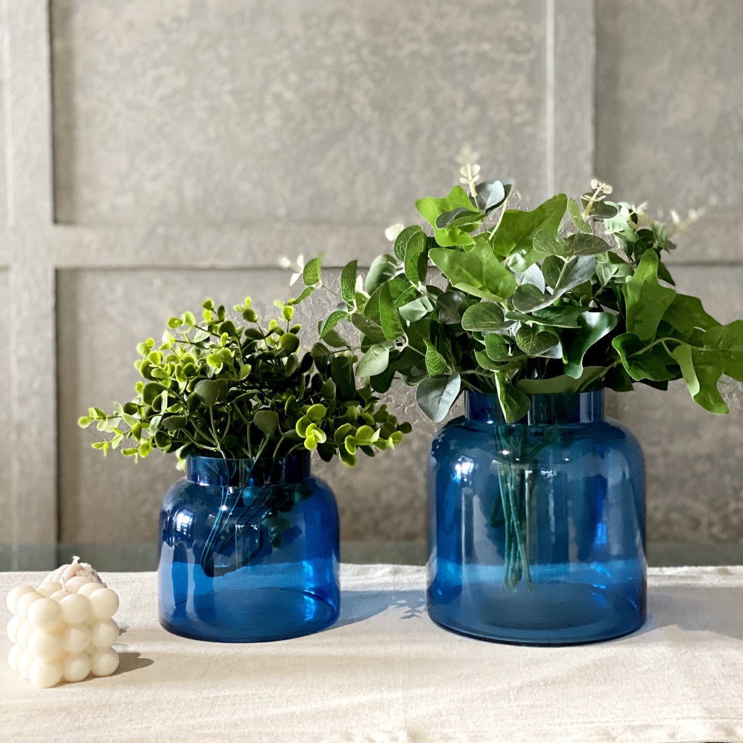 Cobalt Blue Glass Vase (Set of 2)