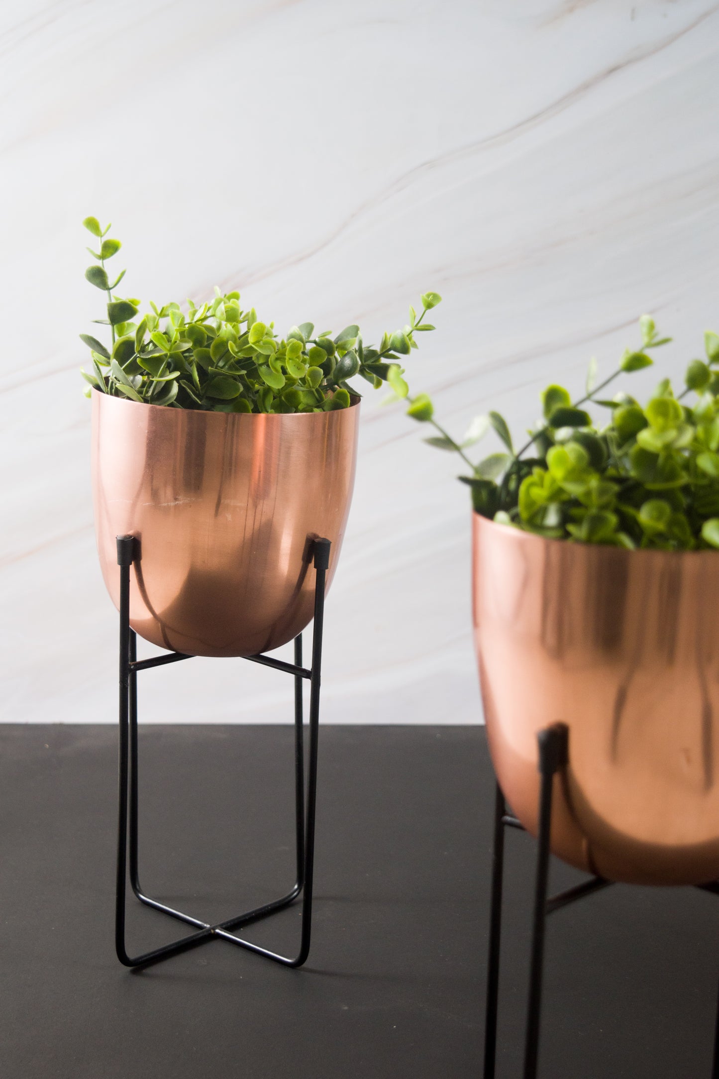 Rose Gold Iron Planter (Set of 2)