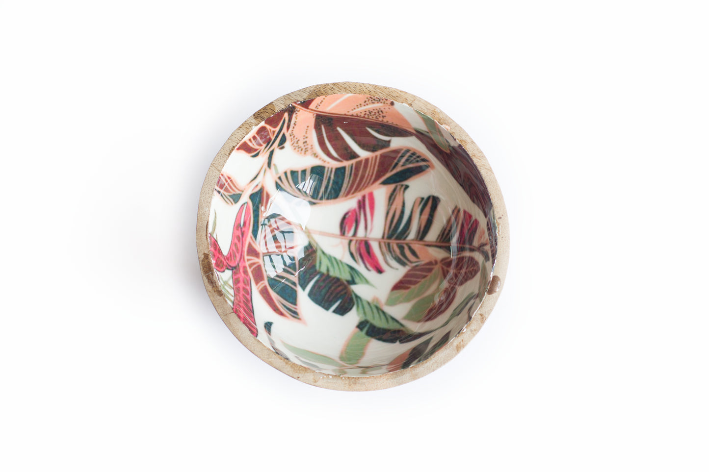 White Handcrafted Wooden Salad Bowl