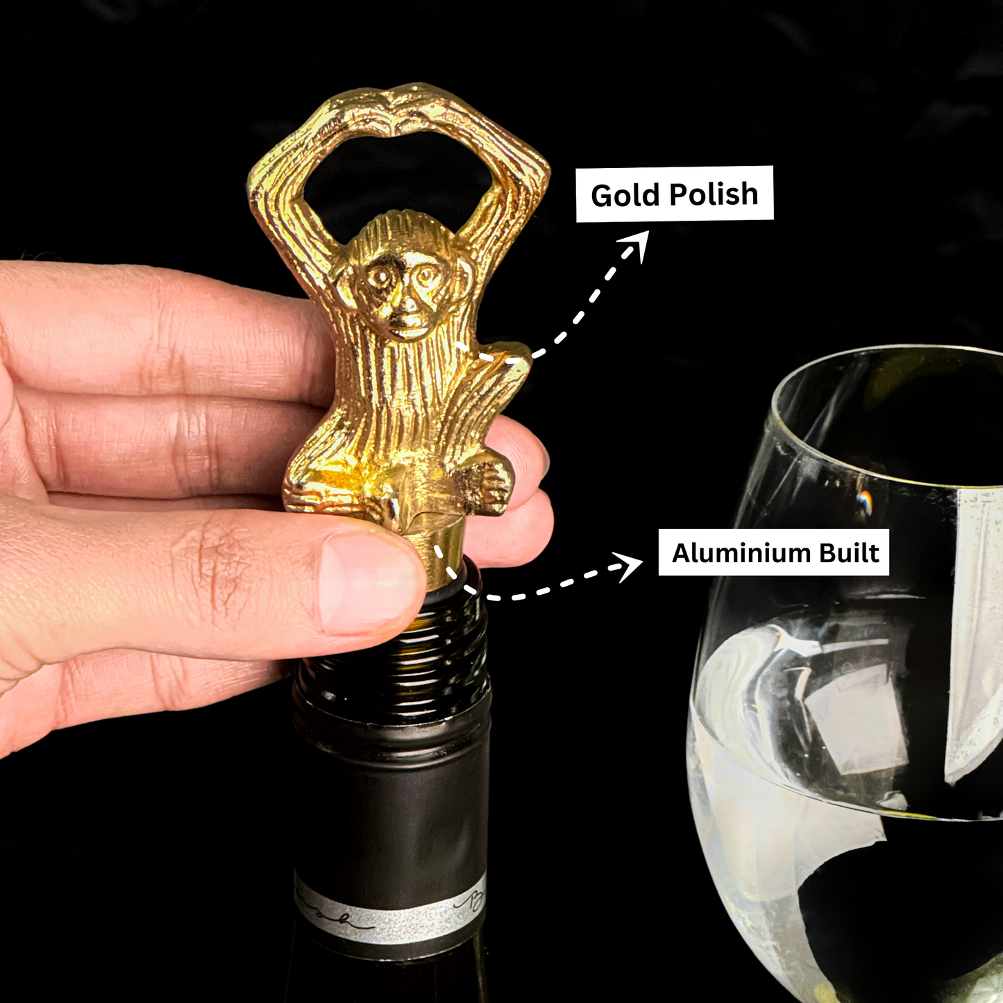 Gold Monkey Handcrafted Wine Stopper