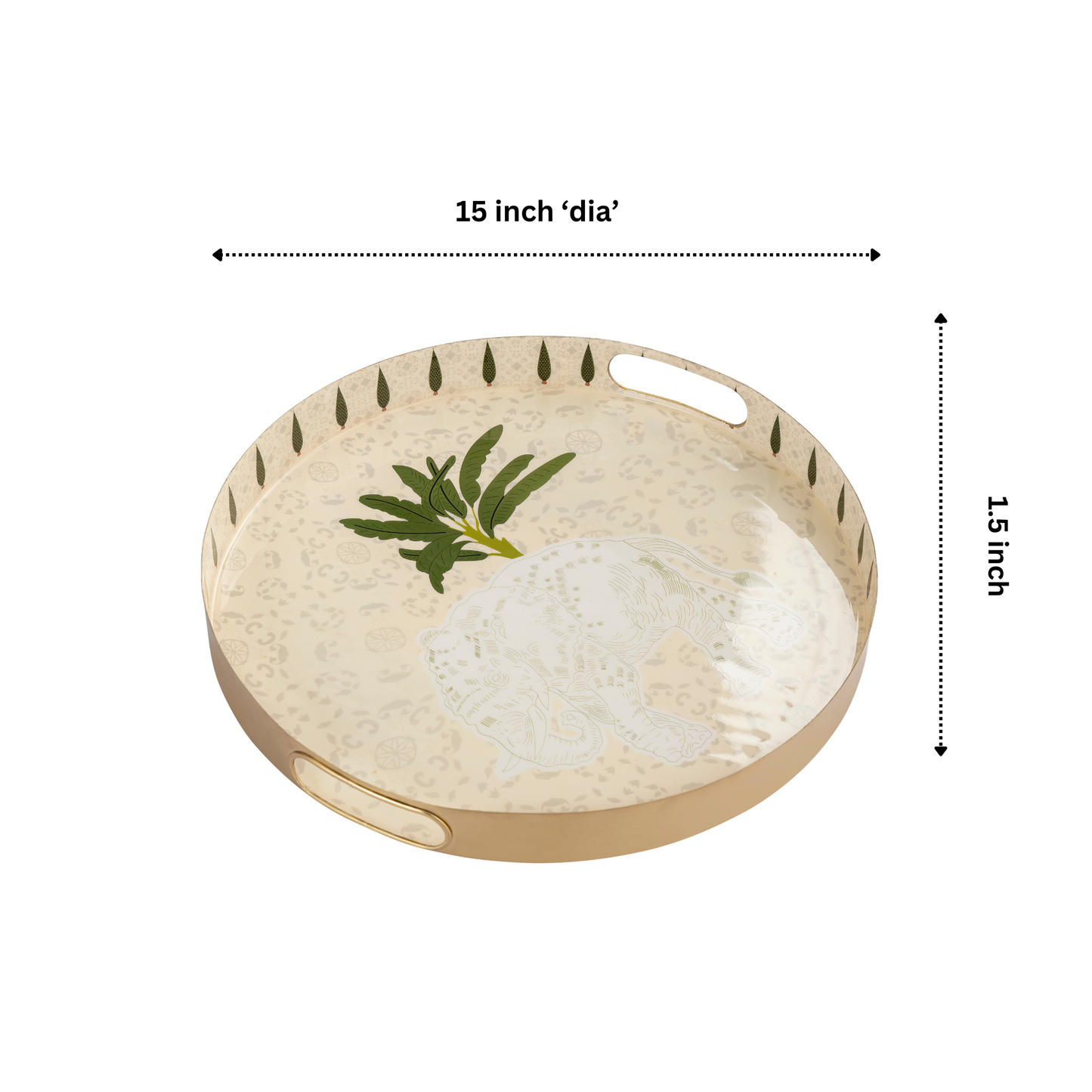 leaf print serving trays