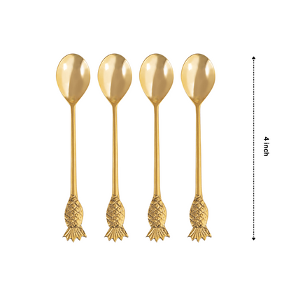 Pine apple Gold Dessert Spoon Set Of 4