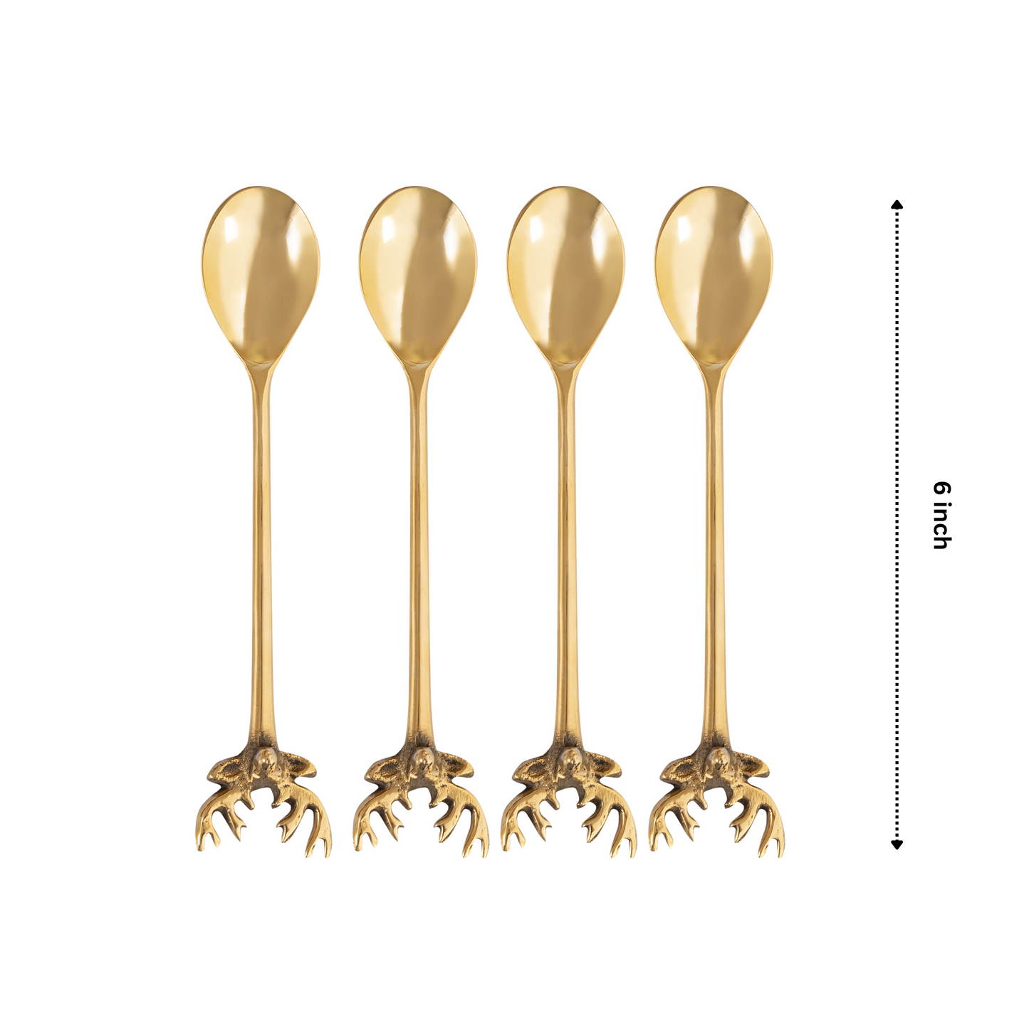 Deer Gold Dessert Spoon Set Of 4