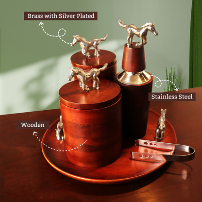 Brown Wood Solid Bar Set