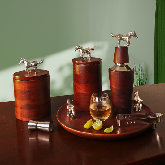 Brown Wood Solid Bar Set
