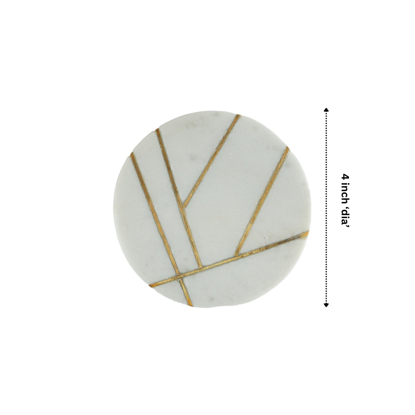 White 100% Marble Round 4 Pcs Coasters