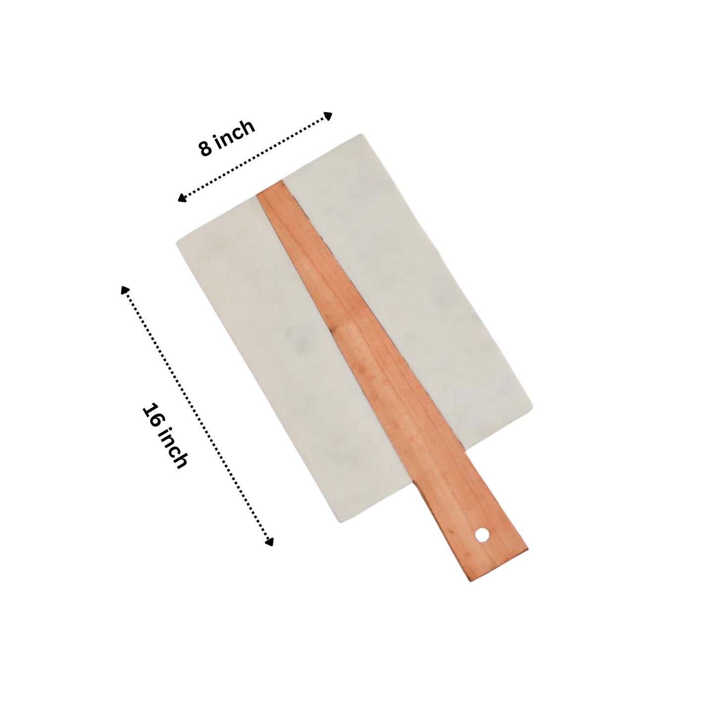 White Marble & Wood Rectangle Platter