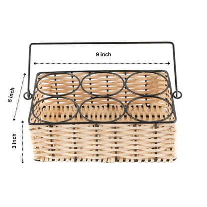 Brown Ratten Wire Handcrafted Chai Holder