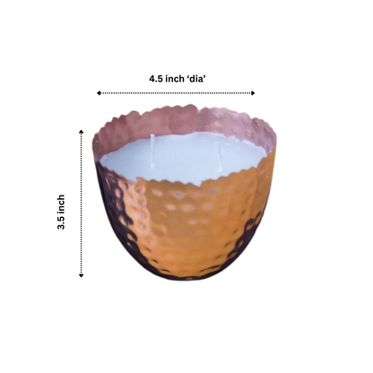 Gold Iron Textured Rose Fragrance Candle - Single Pc