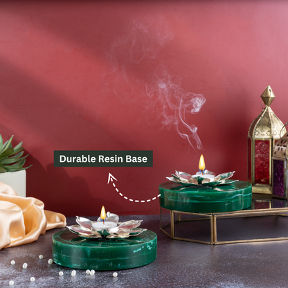Green Resin Solid T-light Holder