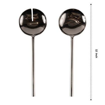 Grey Steel Solid Handcrafted Servers - Set Of 2