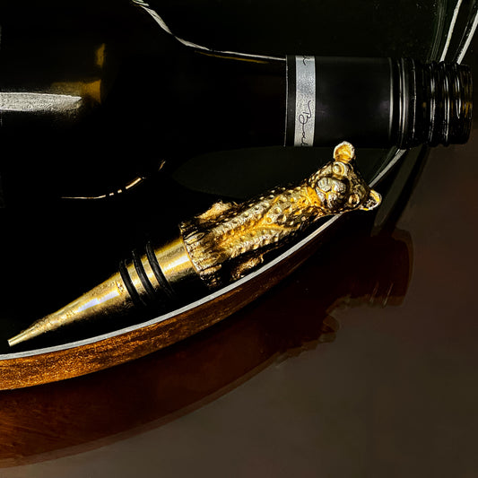 Gold Cheetah Handcrafted Wine Stopper
