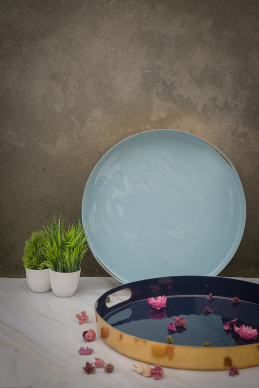 Navy Blue Stainless Steel Tray