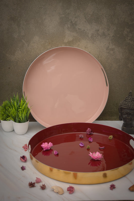 Burgundy Stainless Steel Tray