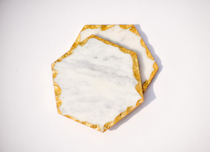 White Banswara Marble Coasters (Set of 4)