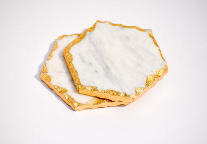 White Banswara Marble Coasters (Set of 4)
