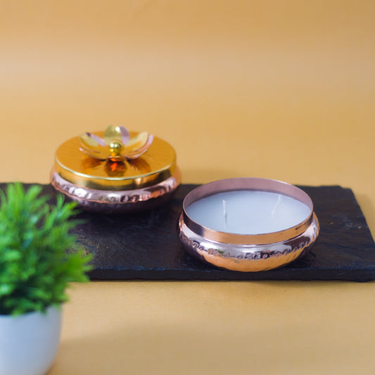 Rose Gold Floral Scented Candle