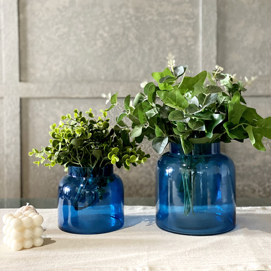 Cobalt Blue Glass Vase (Set of 2)