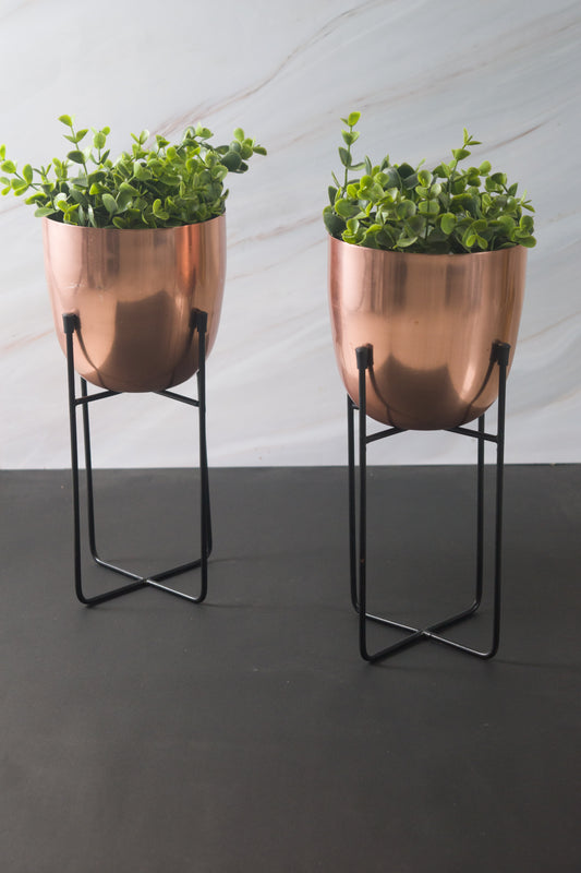Rose Gold Iron Planter (Set of 2)