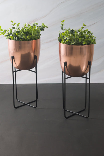 Rose Gold Iron Planter (Set of 2)