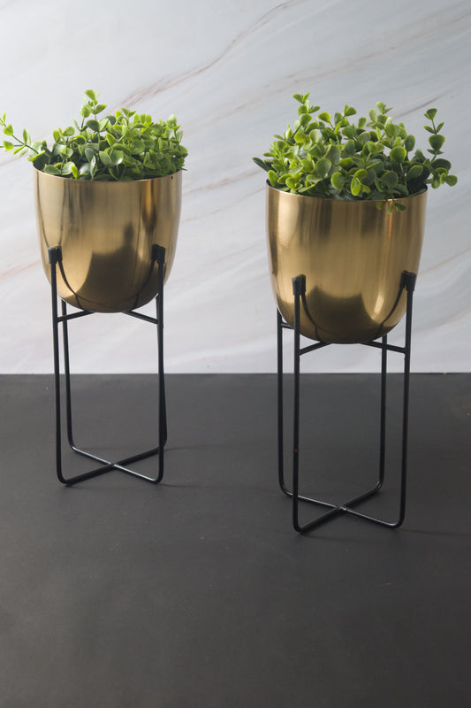 Gold Iron Planter (Set of 2)