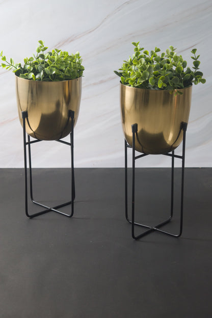 Gold Iron Planter (Set of 2)