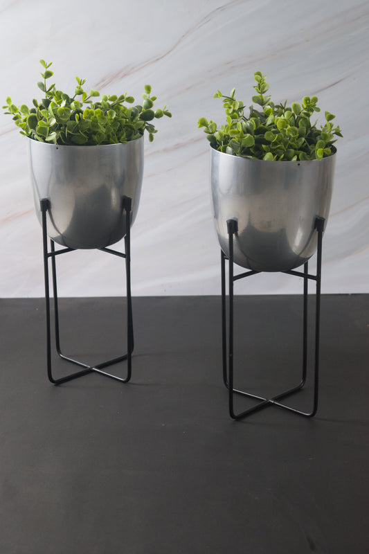 White & Gold Glass Vase (Set of 2)