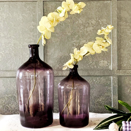 Maroon Glass Vase - Set Of 2