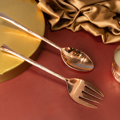 Brown Steel Solid Handcrafted Server Set