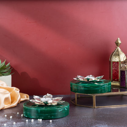 Green Resin Solid T-light Holder