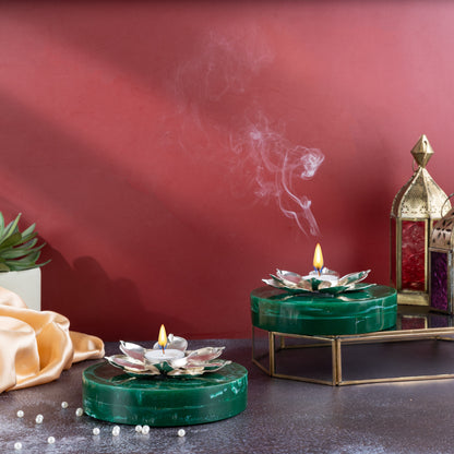 Green Resin Solid T-light Holder