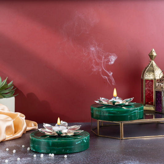 Green Resin Solid T-light Holder