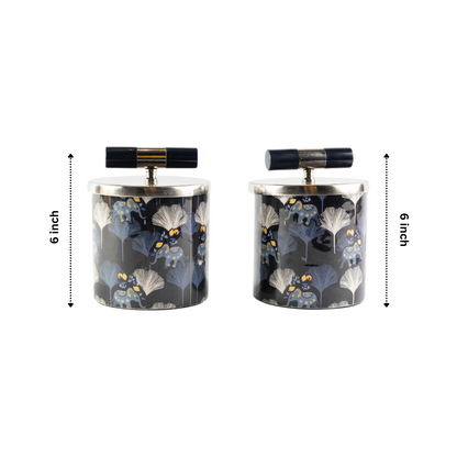 elephant flower Multi Color Steel Abstract Print Fragrance Candles - Set Of 2